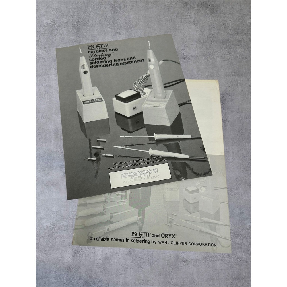 Wahl Iso-Tip Oryx Soldering Iron Catalog Vintage Paper Ephemera
